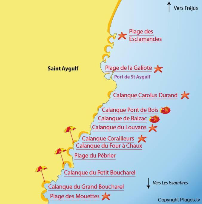 Appartement L'Evasion, Vue Mer, Plages A Pied Fréjus Kültér fotó
